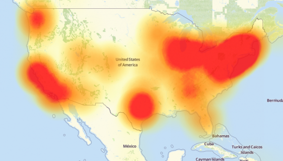 Mirai ddos attack Internet outage map